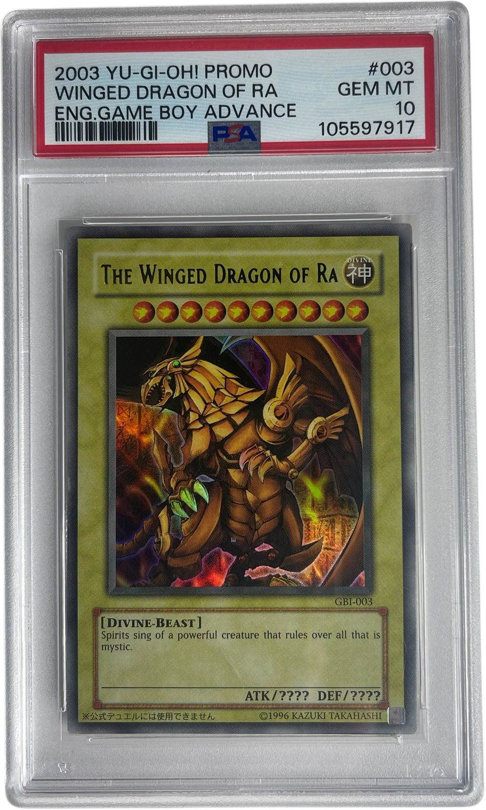 PSA 10 Winged Dragon Of Ra (GBI-003) Ultra